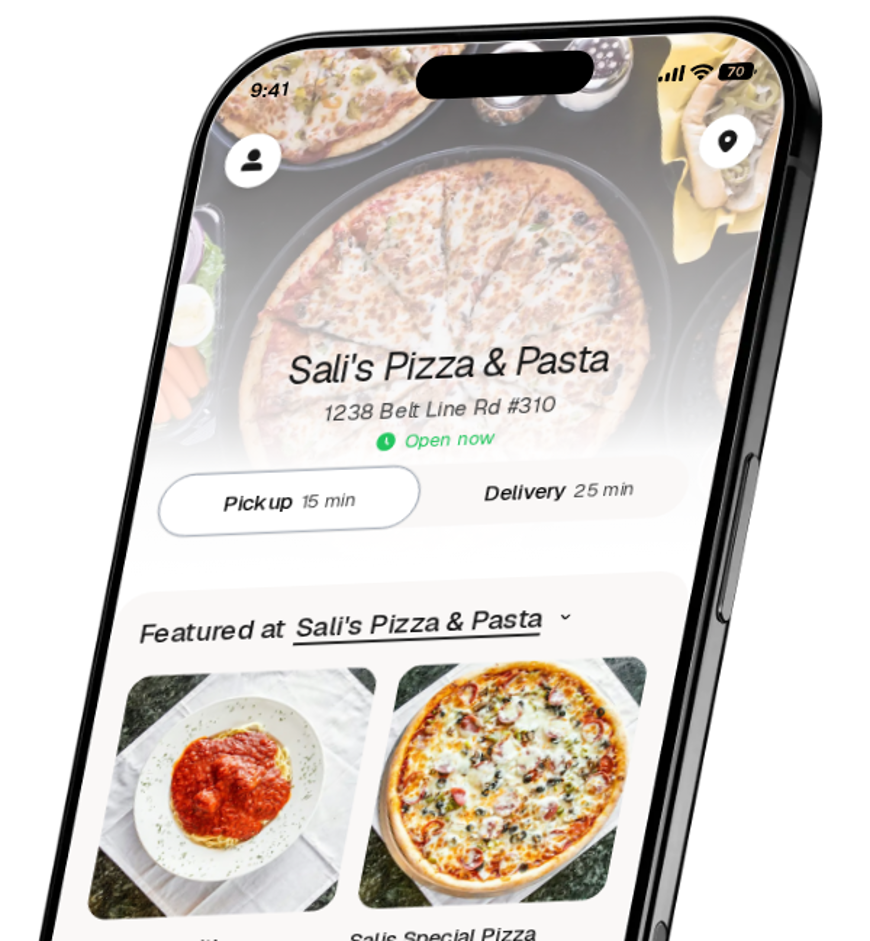 Sali's Pizza & Pasta app preview